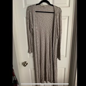 White and tan cardigan